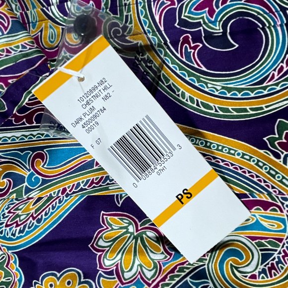 NWT Jones New York Multi Color Paisley Design Blouse Size PS - Picture 6 of 14